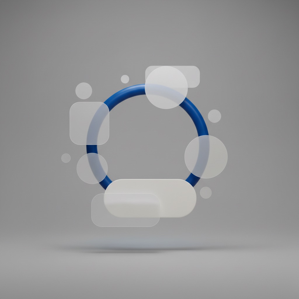 Abstract 3D illustration for no-code AI agent platforms